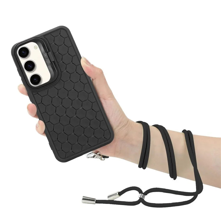 For Samsung Galaxy S23 Magnetic Case Heat Dissipation TPU Crossbody Phone Cover with Kickstand