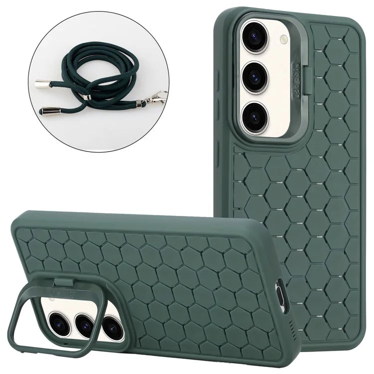 For Samsung Galaxy S23 Magnetic Case Heat Dissipation TPU Crossbody Phone Cover with Kickstand
