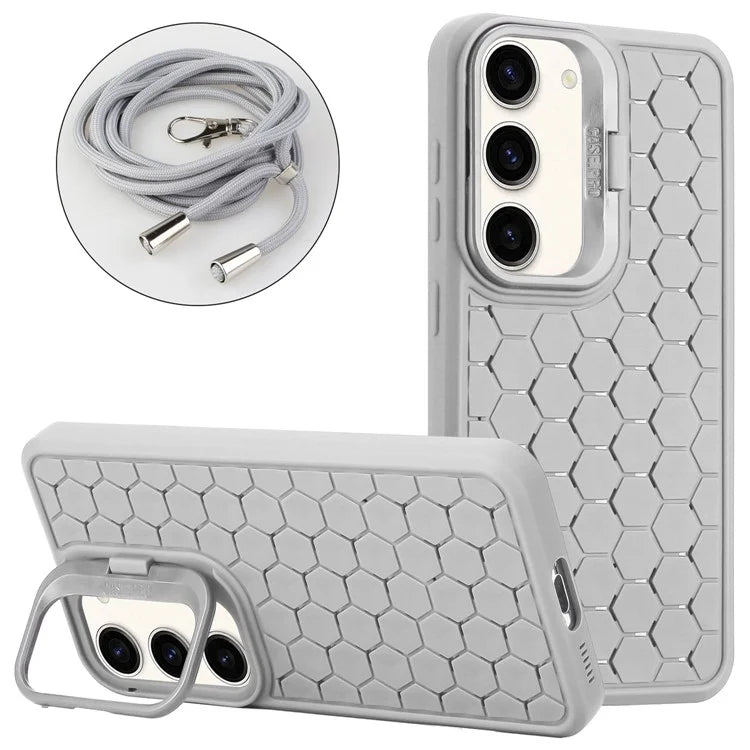 For Samsung Galaxy S23 Magnetic Case Heat Dissipation TPU Crossbody Phone Cover with Kickstand
