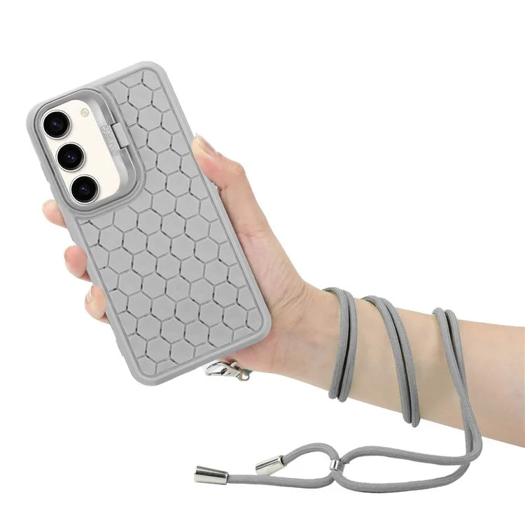 For Samsung Galaxy S23 Magnetic Case Heat Dissipation TPU Crossbody Phone Cover with Kickstand