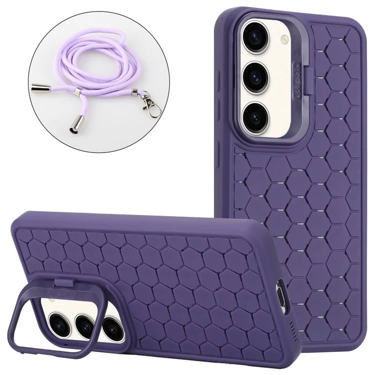 For Samsung Galaxy S23 Magnetic Case Heat Dissipation TPU Crossbody Phone Cover with Kickstand