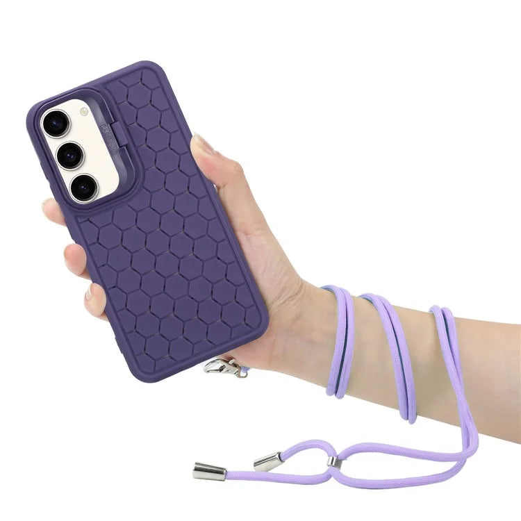 For Samsung Galaxy S23 Magnetic Case Heat Dissipation TPU Crossbody Phone Cover with Kickstand