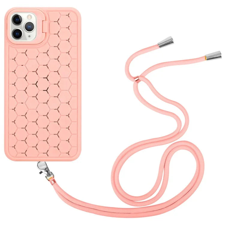 For iPhone 14 Pro Max Magnetic Case Soft TPU Kickstand Back Cover with Lanyard