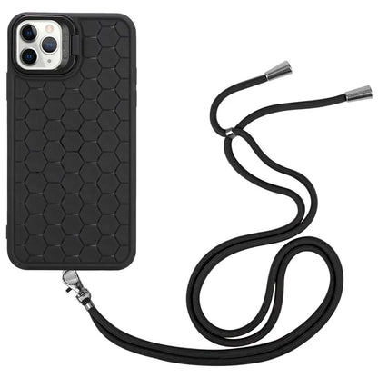For iPhone 14 Pro Max Magnetic Case Soft TPU Kickstand Back Cover with Lanyard