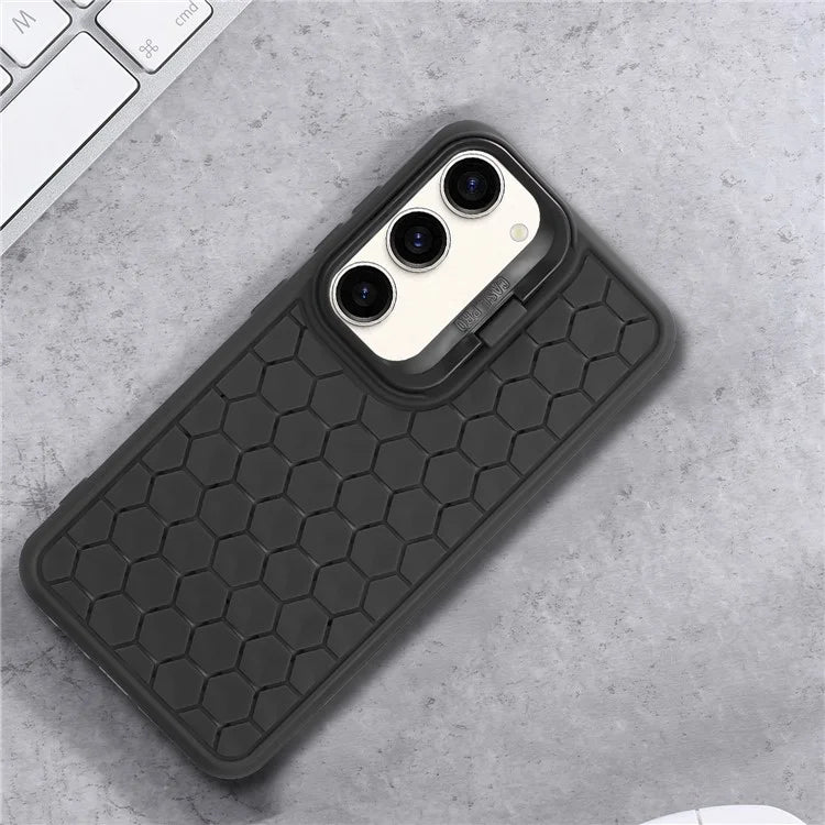 For Samsung Galaxy S23+ Magnetic Case Breathable TPU Phone Cover with Invisible Kickstand