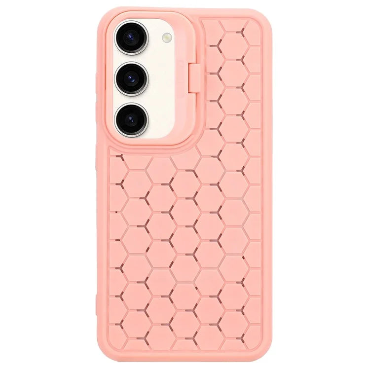 For Samsung Galaxy S23+ Magnetic Case Breathable TPU Phone Cover with Invisible Kickstand