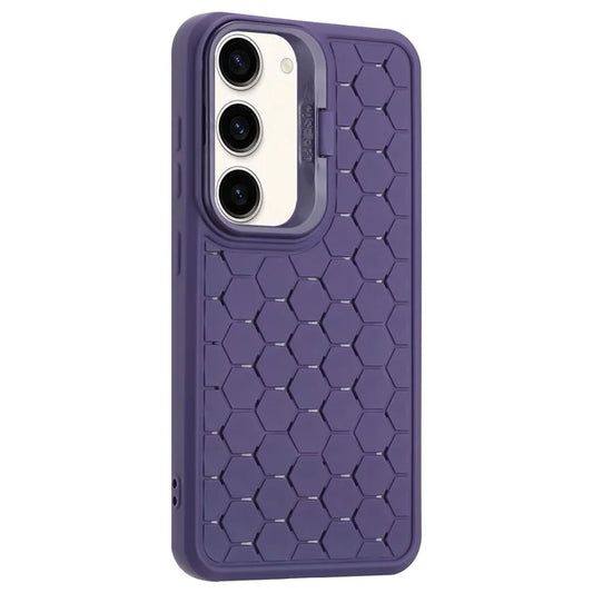 For Samsung Galaxy S23 Magnetic Case Kickstand TPU Phone Cover Honeycomb Texture Heat Dissipation