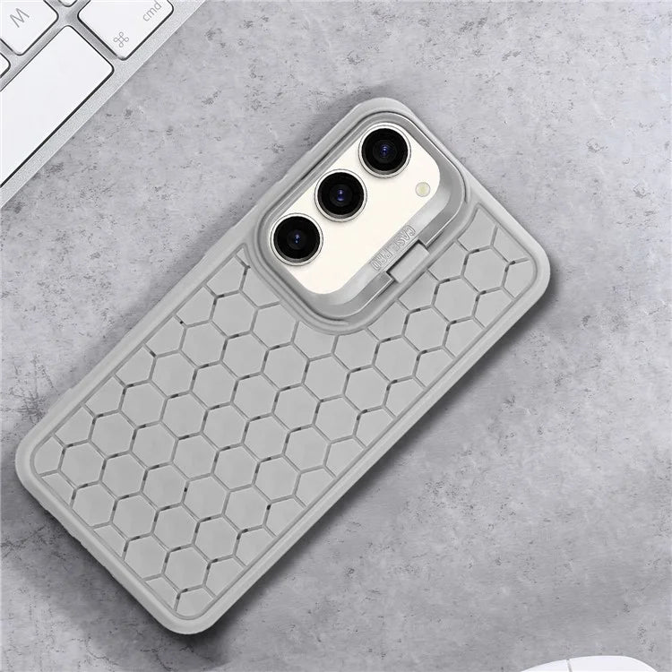 For Samsung Galaxy S23 Magnetic Case Kickstand TPU Phone Cover Honeycomb Texture Heat Dissipation