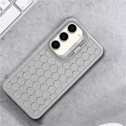 For Samsung Galaxy S23 Magnetic Case Kickstand TPU Phone Cover Honeycomb Texture Heat Dissipation
