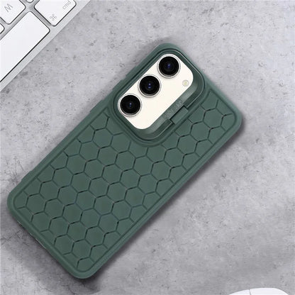 For Samsung Galaxy S23 Magnetic Case Kickstand TPU Phone Cover Honeycomb Texture Heat Dissipation