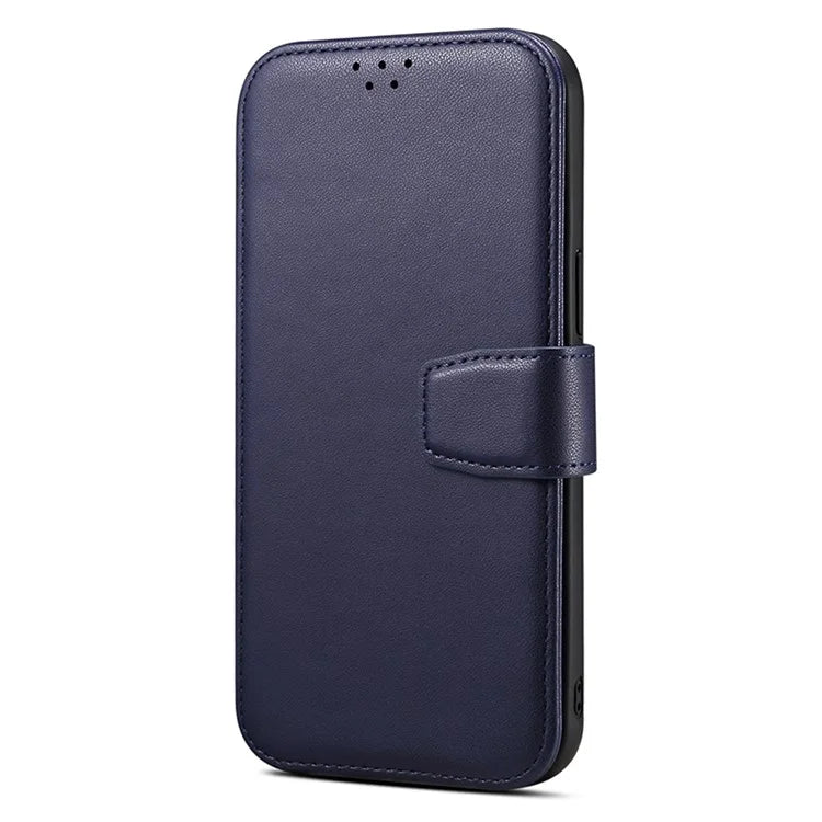 E1 For iPhone 14 / 13 6.1 inch Case PU Leather Wallet Phone Cover Compatible with MagSafe
