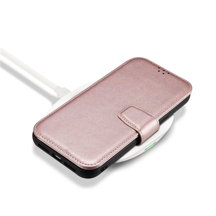 E1 For iPhone 14 Plus / 15 Plus Cover Magnetic Leather Stand Cell Phone Case Compatible with MagSafe