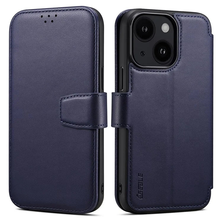 E1 For iPhone 14 Plus / 15 Plus Cover Magnetic Leather Stand Cell Phone Case Compatible with MagSafe