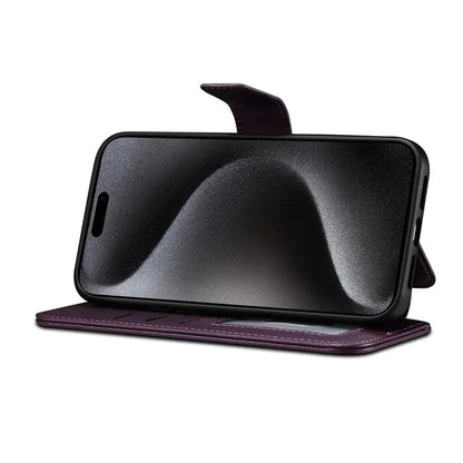 E1 For iPhone 14 Pro Max Case Compatible with MagSafe Nappa Texture Leather Wallet Stand Phone Cover