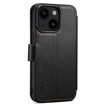 E1 For iPhone 15 Case Leather Wallet Drop-proof Phone Cover Compatible with MagSafe
