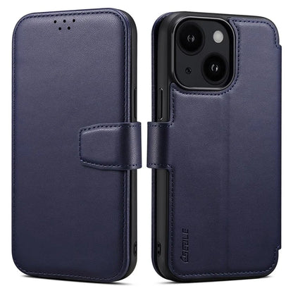 E1 For iPhone 15 Case Leather Wallet Drop-proof Phone Cover Compatible with MagSafe