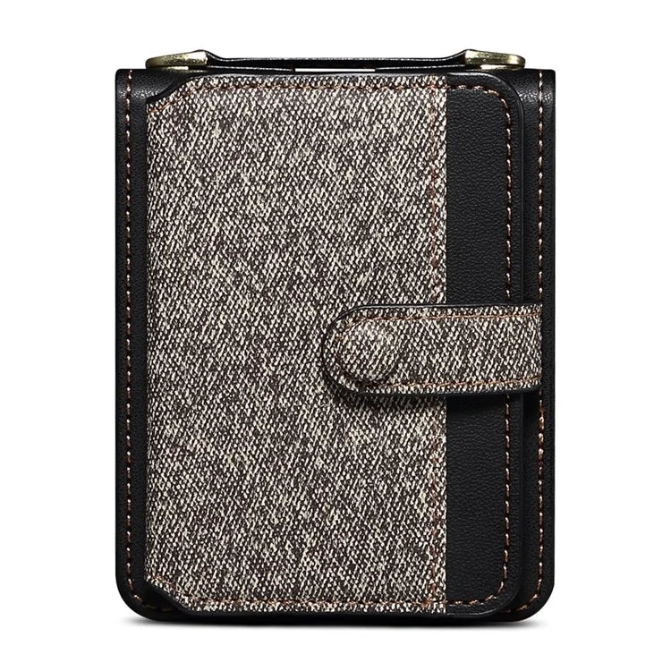 For Samsung Galaxy Z Flip4 5G Phone Case PU Leather+PC Phone Cover with Strap