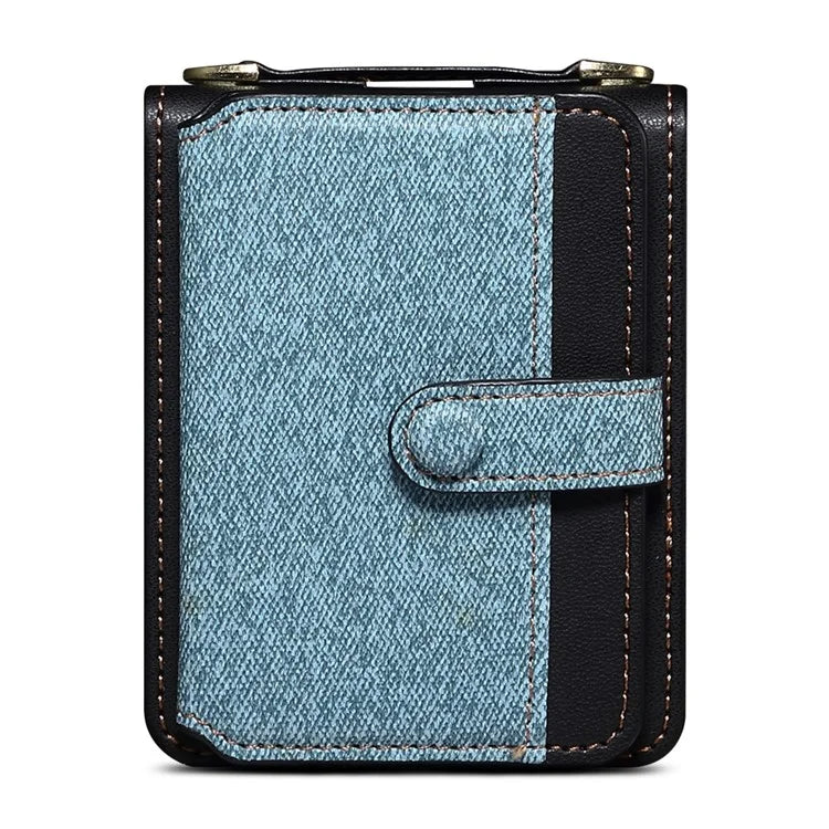 For Samsung Galaxy Z Flip4 5G Phone Case PU Leather+PC Phone Cover with Strap