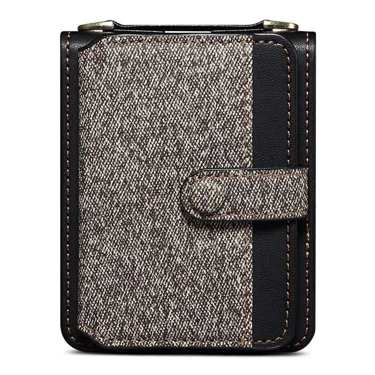 For Samsung Galaxy Z Flip5 5G Case PU Leather+PC Phone Protective Cover with Strap