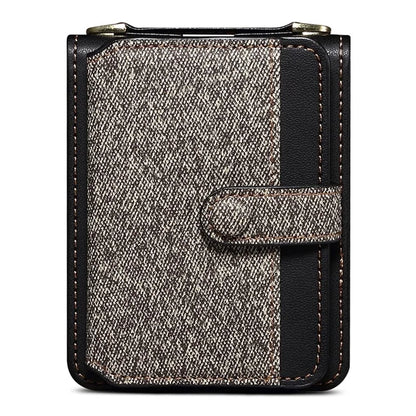 For Samsung Galaxy Z Flip5 5G Case PU Leather+PC Phone Protective Cover with Strap