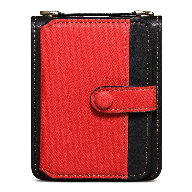 For Samsung Galaxy Z Flip5 5G Case PU Leather+PC Phone Protective Cover with Strap