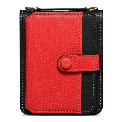 For Samsung Galaxy Z Flip5 5G Case PU Leather+PC Phone Protective Cover with Strap