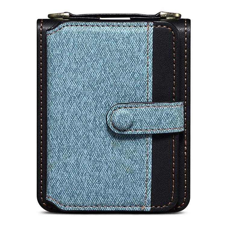 For Samsung Galaxy Z Flip5 5G Case PU Leather+PC Phone Protective Cover with Strap