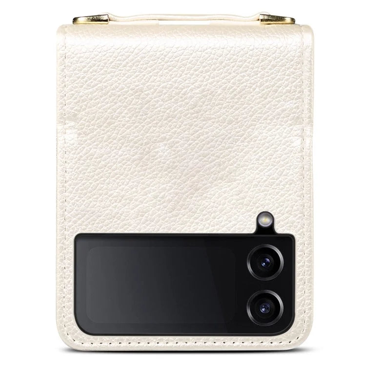For Samsung Galaxy Z Flip4 5G Case Multi-card Slot PU Leather+PC Phone Protector with Strap