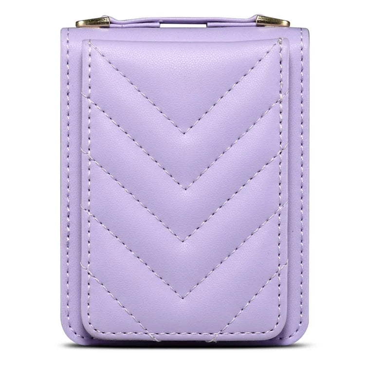 For Samsung Galaxy Z Flip4 5G Case PU Leather+PC Phone Cover Protective Phone Shell with Strap