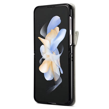 For Samsung Galaxy Z Flip4 5G Case PU Leather+PC Phone Cover Protective Phone Shell with Strap