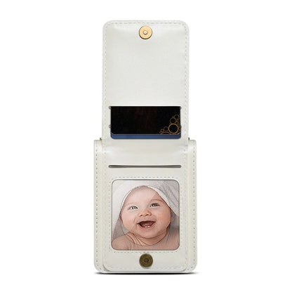 For Samsung Galaxy Z Flip4 5G Case PU Leather+PC Phone Cover Protective Phone Shell with Strap