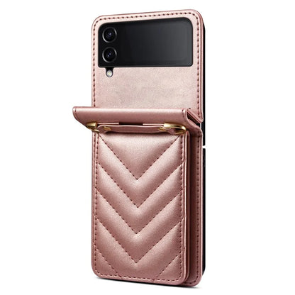 For Samsung Galaxy Z Flip4 5G Case PU Leather+PC Phone Cover Protective Phone Shell with Strap