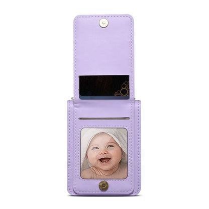 For Samsung Galaxy Z Flip3 5G Phone Protector PU Leather+PC Phone Case Phone Shell with Strap