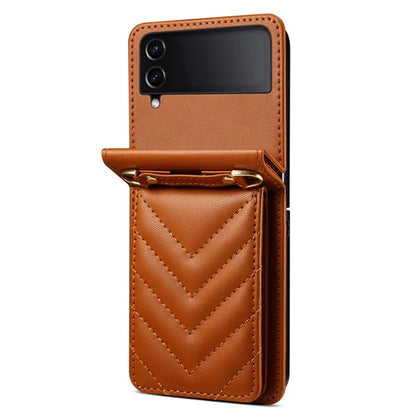 For Samsung Galaxy Z Flip3 5G Phone Protector PU Leather+PC Phone Case Phone Shell with Strap