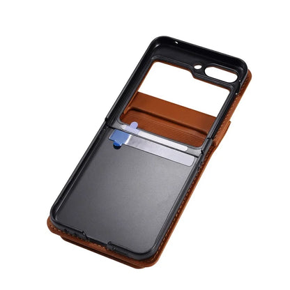 For Samsung Galaxy Z Flip3 5G Phone Protector PU Leather+PC Phone Case Phone Shell with Strap