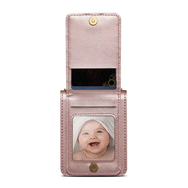 For Samsung Galaxy Z Flip3 5G Phone Protector PU Leather+PC Phone Case Phone Shell with Strap
