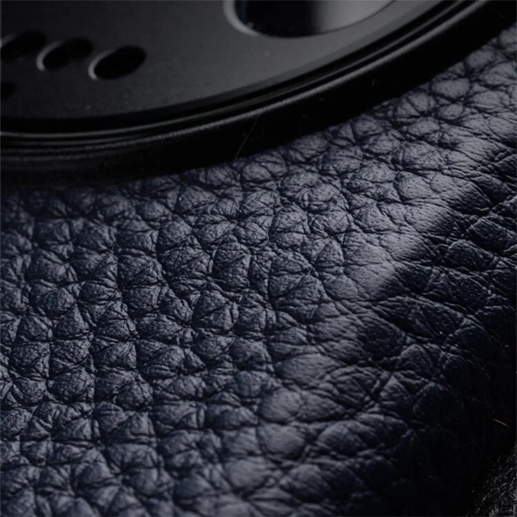 MELKCO Cellphone Case for Xiaomi 13 Incomplete Edge Genuine Cow Leather Coated PC Cover