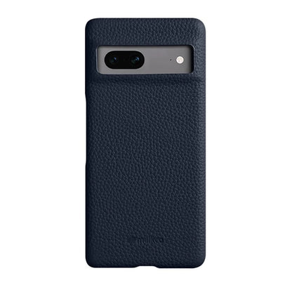 MELKCO Cellphone Case for Google Pixel 7 5G Genuine Cow Leather Coated PC Scratch Proof Cover