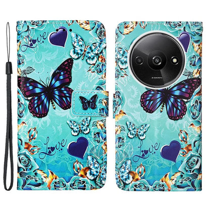 YB Pattern Printing Leather Series-4 for Xiaomi Redmi A3 Case Wallet Pattern Printing Phone Cover