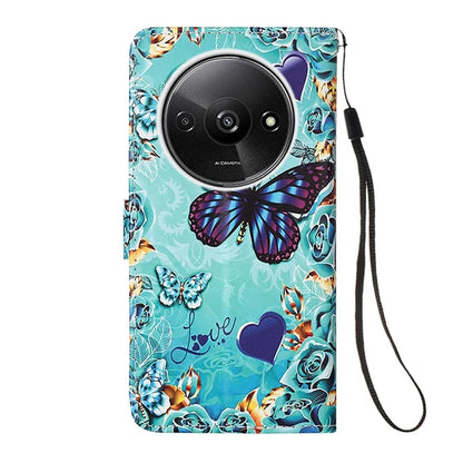 YB Pattern Printing Leather Series-4 for Xiaomi Redmi A3 Case Wallet Pattern Printing Phone Cover