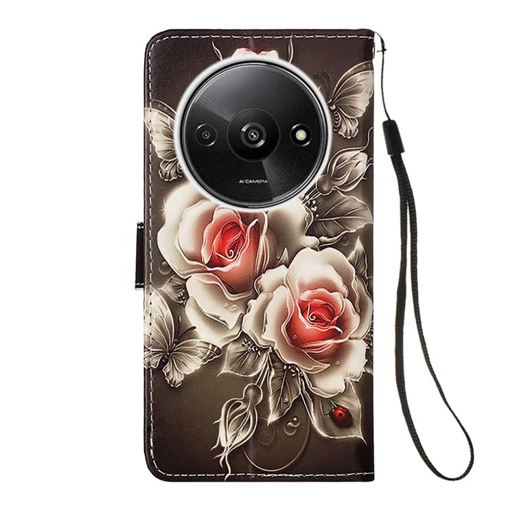 YB Pattern Printing Leather Series-4 for Xiaomi Redmi A3 Case Wallet Pattern Printing Phone Cover