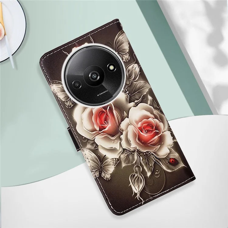 YB Pattern Printing Leather Series-4 for Xiaomi Redmi A3 Case Wallet Pattern Printing Phone Cover