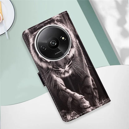 YB Pattern Printing Leather Series-4 for Xiaomi Redmi A3 Case Wallet Pattern Printing Phone Cover