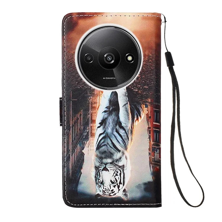 YB Pattern Printing Leather Series-4 for Xiaomi Redmi A3 Case Wallet Pattern Printing Phone Cover