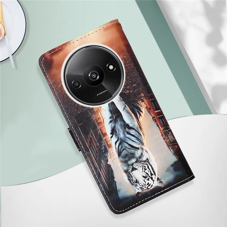 YB Pattern Printing Leather Series-4 for Xiaomi Redmi A3 Case Wallet Pattern Printing Phone Cover