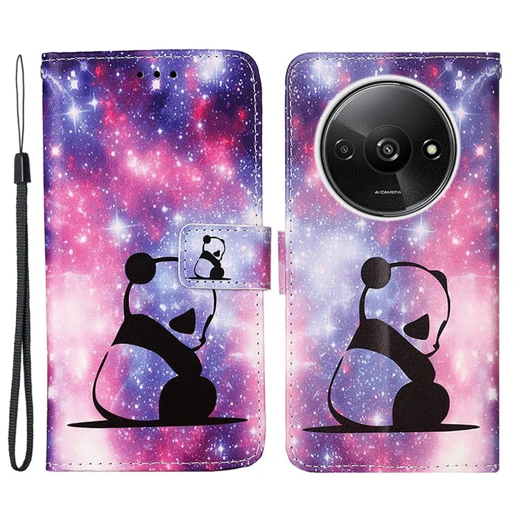YB Pattern Printing Leather Series-4 for Xiaomi Redmi A3 Case Wallet Pattern Printing Phone Cover