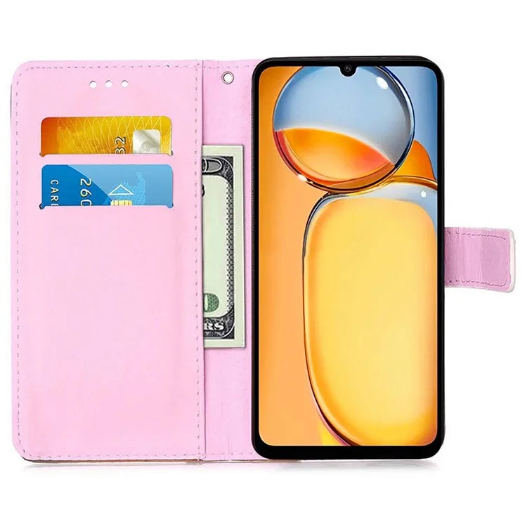 YB Pattern Printing Leather Series-4 for Xiaomi Redmi A3 Case Wallet Pattern Printing Phone Cover