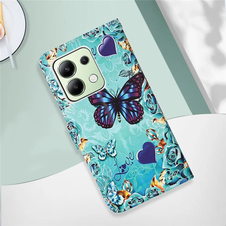 YB Pattern Printing Leather Series-4 for Xiaomi Redmi Note 13 4G Phone Case with Hand Strap