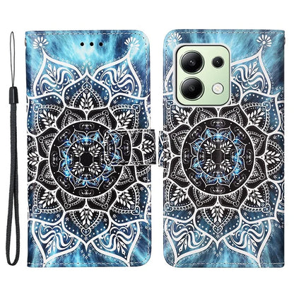 YB Pattern Printing Leather Series-4 for Xiaomi Redmi Note 13 4G Phone Case with Hand Strap