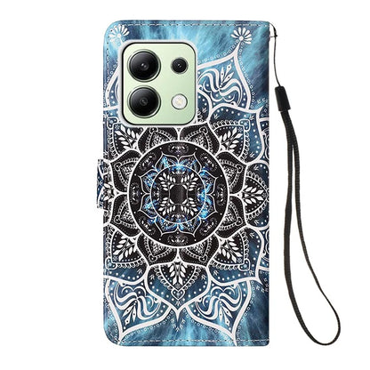 YB Pattern Printing Leather Series-4 for Xiaomi Redmi Note 13 4G Phone Case with Hand Strap
